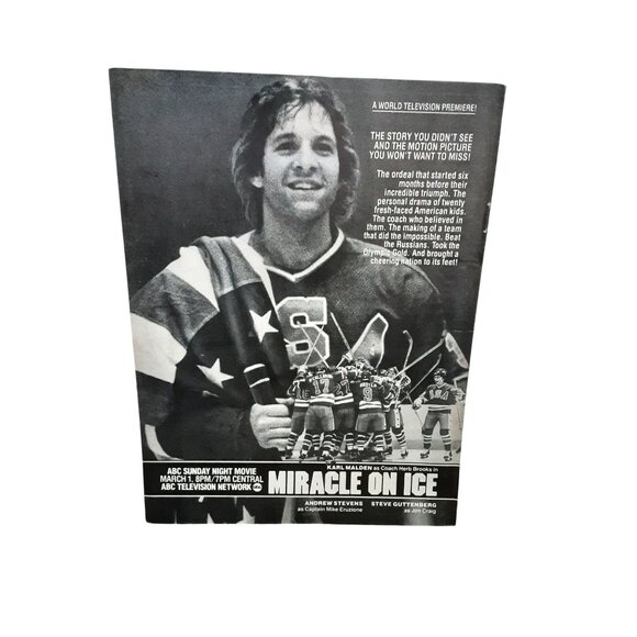 1981 Miracle on Ice ABC TV Movie Vintage Print Ad USA Hockey Steve Guttenberg - Picture 1 of 1